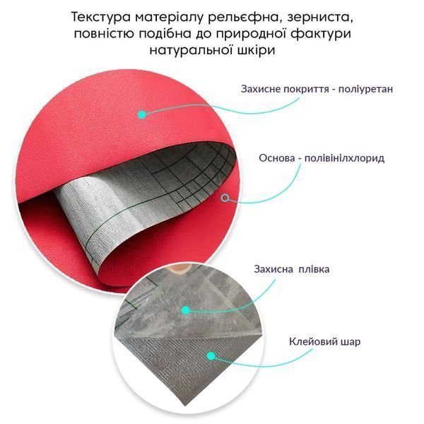 Самоклеюча екошкіра у рулоні 1.37х3м х 0.5мм Червоний SW-00002185 SW-00002185 фото